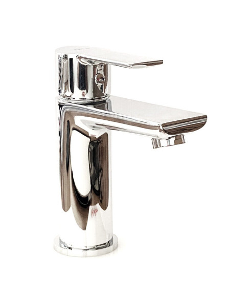 Huber Zara lavabo monocomando scarico automatico inox cromato ottone