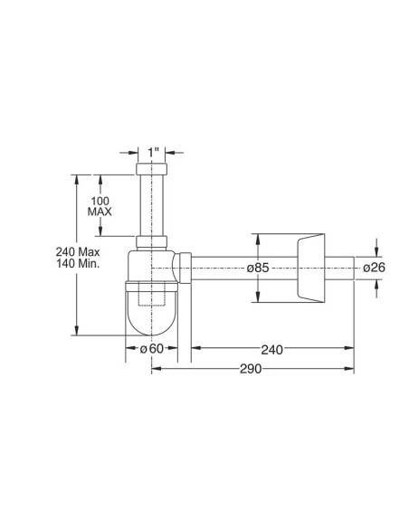 SIFONE A BOTTIGLIA 32x1"1/4 ABS