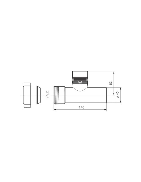 BONOMINI - AIRPIPE valvola immissione aria in ABS - 1"1/2 x 40 mm