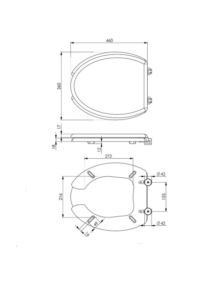 SEDILE UNIVERSALE BIANCO chiusura rall.