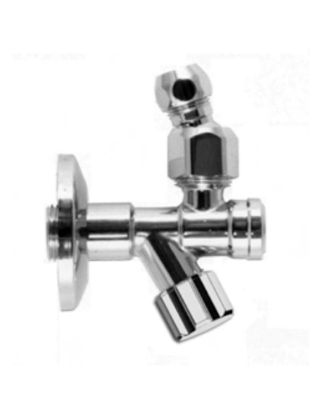 ALBERTONI - Rubinetto sottolavabo con filtro, vitone, maniglia ABS, rosone INOX, dado conico alto, cromo da 1/2" con snodo